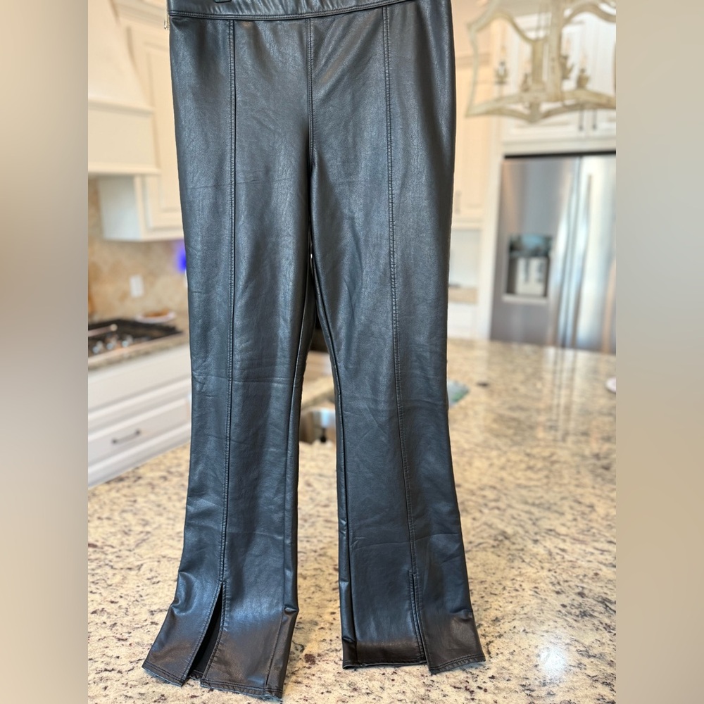 Abercrombie Kids Faux Leather Black Pants - Picture 2 of 5